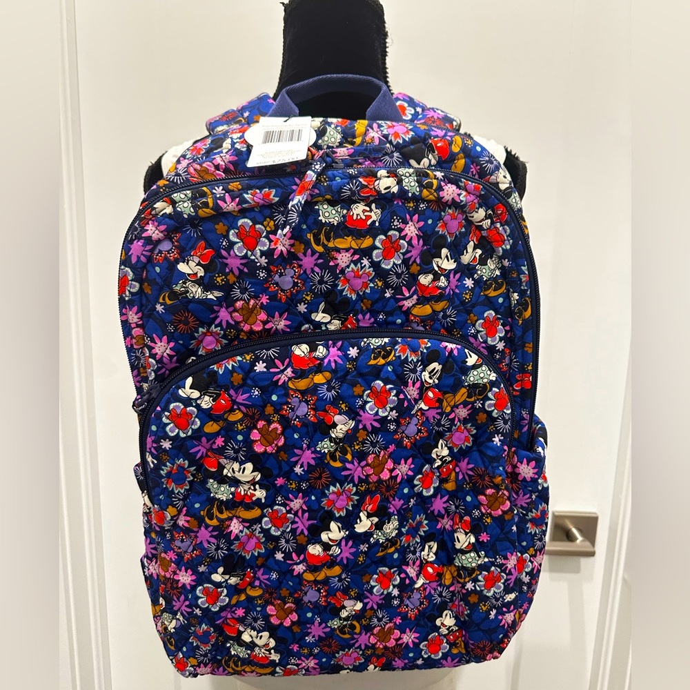 Vera Bradley Disney’s Mickey and Minnie Essential Large Quilted Backpack…